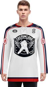 Maillots de hockey sur glace sublimés directs d'usine uniformes extensibles durables respirants conçus sur mesure pour la pratique et les matchs d'équipe - Product Image 4