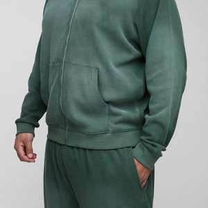 Ensemble sweat-shirt et pantalon droit unisexe avec logo personnalisé, sweat-shirt en coton lourd personnalisé, coupe ample et décontractée, survêtement pour homme - Product Image 4