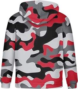 OEM logotipo personalizado de alta calidad de algodón de poliéster elegante Streetwear de los hombres de camuflaje de invierno sudaderas con capucha de talla grande esencial gran oferta - Product Image 6