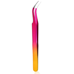 Women's Custom Color Coated Stainless Steel Eyelash Tweezers Pointed Slanted <b>Makeup</b> Beauty Accessories for Lash Extensions - Product Image 2