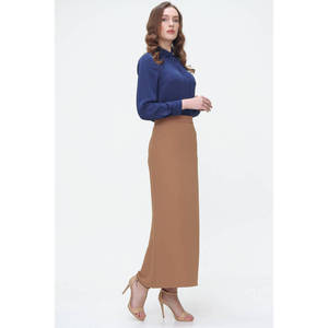 Falda Lápiz de Satén con Bordado de Camello - Falda Corta Formal Suave y Transpirable - Product Image 4