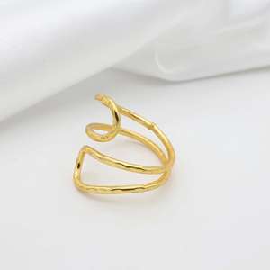 Minimalist Brass Wire <b>Ring</b> 18k Gold Plated Geometric <b>Statement</b> Wholesale <b>Ring</b> For Women+ - Product Image 2