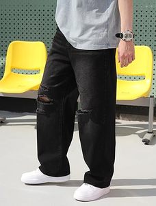 กางเกงยีนส์ขาดทรงหลวมสำหรับผู้ชายขากว้างสไตล์ฮิปฮอปทรงหลวม - Product Image 4