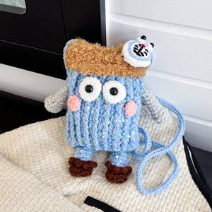 Crochet <b>Cute</b> Funny Small Flower Cartoon Cotton Fashion Portable Coin <b>Purse</b> Korean Shoulder Crossbody Mobile Phone Bag New - Product Image 1