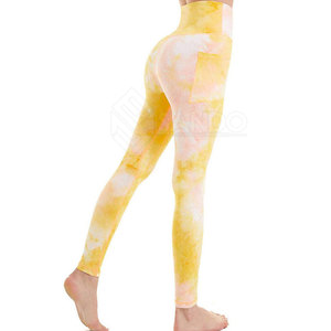 Legging décontracté Tie Dye pour femmes taille mi-élastique Yoga Wear pantalon à motif solide fabriqué au Pakistan - Product Image 6