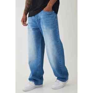 Pantalones Vaqueros de Mezclilla Anchos y Holgados con Lavado Claro Vintage Personalizados de Alta Calidad para Hombre - Product Image 3