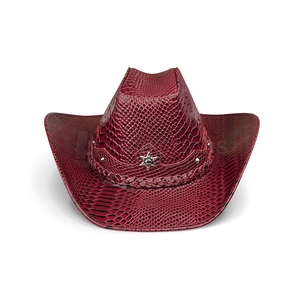 Sombreros de cuero genuino de moda, sombreros de vaquero para montar al aire libre, sombreros de vaquero de cuero de estilo occidental hechos a medida para hombres y mujeres - Product Image 2