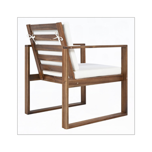 Ensemble de salle à manger d'extérieur moderne en teck massif, table et chaises de jardin, meubles d'extérieur avec coussins - Product Image 5