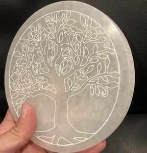 Posavasos pulidos de árbol de la vida de selenita de la mejor calidad, posavasos de limpieza de cristales curativos de ágata, amor por el crecimiento espiritual - Product Image 2
