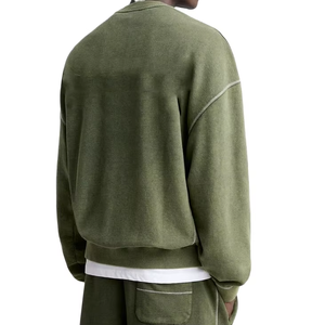 ชุดวอร์มผ้าฝ้ายโอเวอร์ไซส์สำหรับผู้ชายชุดออกกำลังกายเล่นกีฬาผ้าฟลีซซักแบบโอเวอร์ไซส์สำหรับ100% ใส่วิ่งออกกำลังกายเล่นยิมชุดวอร์มเล่นกีฬา400 GSM - Product Image 3