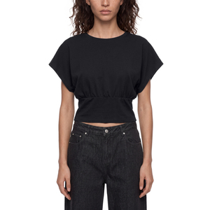 เสื้อยืดครอปทรงสลิมฟิตผ้าฝ้ายสำหรับผู้หญิง พร้อมโลโก้ - Product Image 3