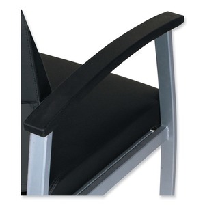 Alera ALEML2419 Chaise de bureau à dossier haut de la série MetaLounge, 24,6 x 26,96 x 42,91 pouces, siège/dossier noir, base argentée 24,6 pouces. X - Product Image 5