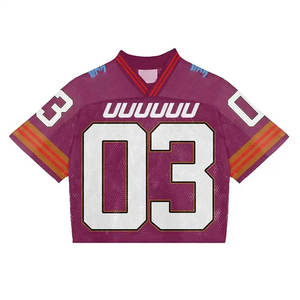 Customized <b>Crop</b> American Football Jersey with Oversized Mesh T-Shirts American Sublimated Baseball Jerseys at Wholesale Prices - Product Image 1