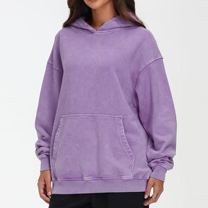 Sudadera con Capucha de Invierno para Mujer, de Primera Calidad, Lavada al Ácido, con Logotipo Personalizado, Color Sólido, para Venta en Línea - Product Image 5