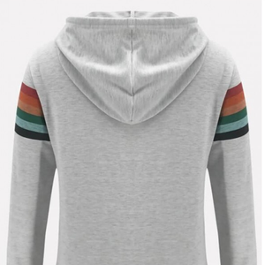 Women's Contrast Color <b>Block</b> Design Hoodie Loose Long Sleeve Plus Size Autumn Season-Washed and Embroidered - Product Image 6