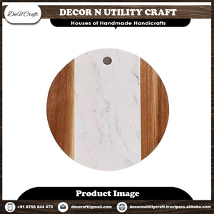Planche à découper en ardoise de forme rectangulaire avec base en bois et design antidérapant - Product Image 4