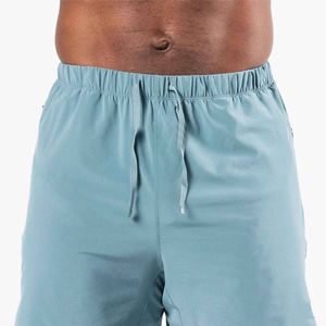 Short d'entraînement athlétique et écologique pour hommes, taille élastique, léger, séchage rapide, respirant et anti-rides, bleu - Product Image 4