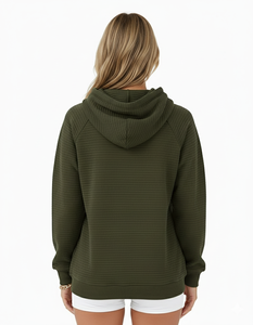 Sudadera con capucha de algodón 100% para mujer, ropa de invierno de tela suave transpirable, teñida lisa con impresión de logotipo personalizado, servicio OEM de talla XS - Product Image 3