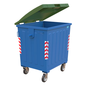 Exterior Galvanizado 770 Lt 1100 Lt Metal y HDPE Plástico Contenedor de basura Producto ambiental - Product Image 1