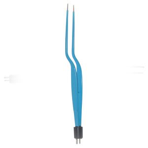 Pince bipolaire en acier inoxydable à baïonnette incurvée enduite de couleur bleue avec broche Forceps de coagulation bipolaire de qualité supérieure de qualité supérieure - Product Image 4