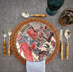 Placemat mây sò điệp cạnh sinh thái sản phẩm thân thiện được thực hiện tại Việt Nam Bảng trang trí dệt placemat bán buôn hiện đại - Product Image 6