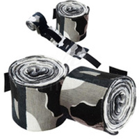 Bandages de boxe personnalisés en gros, en coton, à motifs imprimés, élastiques, respirants, légers, couleurs et logos personnalisables, pour la protection