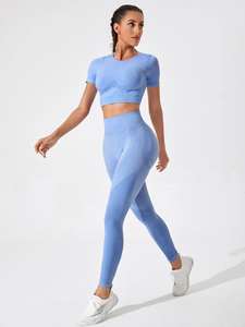 Ensemble de yoga pour femmes de haute qualité, vêtements de sport, tenue de sport, 2 pièces, soutien-gorge de sport et leggings, ensembles de yoga en gros, personnalisés - Product Image 4