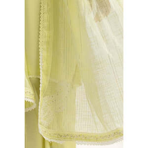 Dupatta de Chifón para Mujer, Color Amarillo, con Bordado Lurex Munaar, Elegante, Festivo, Transpirable, para Verano - Product Image 2