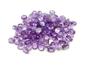 Pierres précieuses en améthyste brésilienne de forme ovale naturelle, certifiées par un tiers, cirées/entoilées pour la fabrication de bijoux - Product Image 4