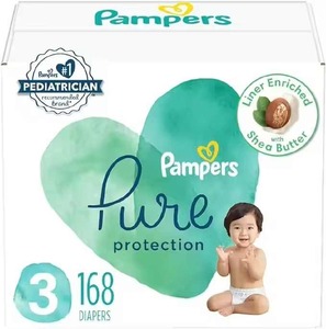 Pampers Pure Protection Couches pour bébés de qualité supérieure hypoallergéniques Taille 3 Fourniture d'un mois (168 pièces) - Product Image 5