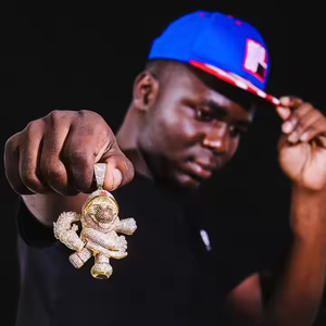 Collar Personalizado con Colgante de Dibujos Animados de 3 Pulgadas, Chapado en Plata 925, Collar Único con Piedras, Regalo Personalizado para Él, Compromiso, Boda, Fiesta - Product Image 3