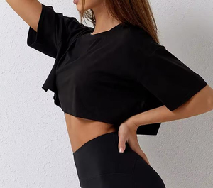 Wholesale Rate High Quality 100% Cotton Short Sleeve Crop Top For Women With Modern Simple Style - Product Image 3