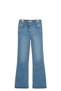 Pantalones vaqueros lavados para mujer, pantalones vaqueros regulares para damas jóvenes, etiqueta personalizada con precio barato al por mayor, pantalones vaqueros de buena calidad - Product Image 2