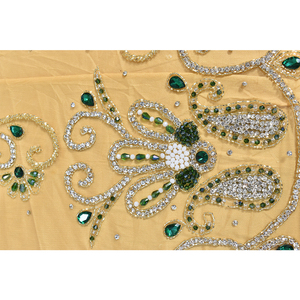 Nueva llegada de lujo respetuoso con el medio ambiente hecho a mano con cuentas bordadas tela de red para mujeres vestidos de fiesta de boda transpirable no tejido - Product Image 4