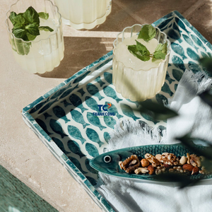 Meilleures ventes Plateau acrylique luxueux en nacre Plateaux de table élégants en bois de bambou pour la maison haut de gamme Carrelage décoratif Occasions alimentaires - Product Image 2