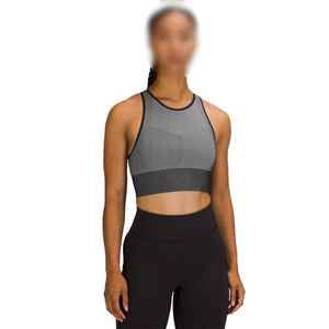 Soutien-gorge de sport respirant et anti-transpiration à maintien élevé avec logo frontal simple pour femme, idéal pour l'entraînement, le yoga, la gym et le fitness (vente en gros) - Product Image 4