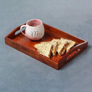 Cherry Brown Color Wooden <b>Large</b> <b>Tray</b> Rectangular Serving <b>Tray</b> Serving Decor Stackable Dessert Serving <b>Tray</b> Available for Sell - Product Image 4