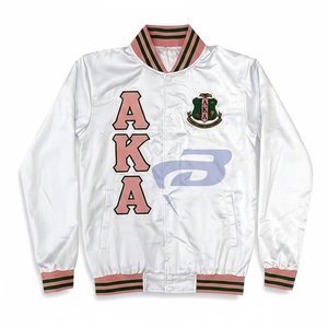 Alfa |   Kapa |   Chaqueta Bomber Varsity de Invierno con Estampado Digital de la Hermandad Alpha, Ropa Griega de Alta Calidad para Mujeres de la Hermandad AKA - Product Image 2