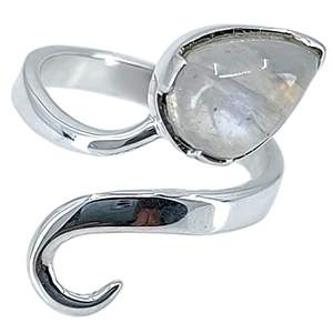 Rainbow Moonstone 925 Sterling Silver Handmade <b>Statement</b> <b>Ring</b> June Birthstone Jewelry Inlay Fine Perfect Gift for Her Birthday - Product Image 1