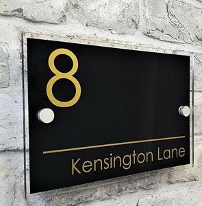 <span class=keywords><strong>Plaque</strong></span> d'adresse personnalisée personnalisée murale flottante en acrylique <span class=keywords><strong>plaque</strong></span> signalétique de porte numéro de maison panneau de rue - Product Image 3