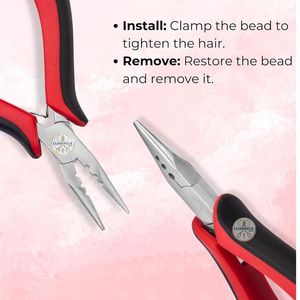 Nano Ring <b>Plier</b> with Grip-Stainless Steel Lightweight 3-Hole <b>Mini</b> Hair Extension <b>Pliers</b> for Beads - Product Image 3