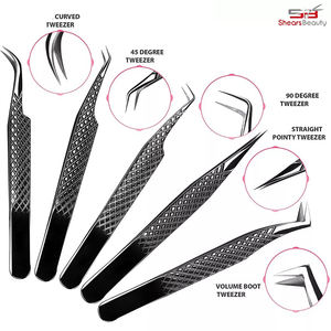 Pince à épiler russe pour Extension de cils 3D, incurvée, droite, pointue, 45 degrés, 90 degrés de Volume - Product Image 5