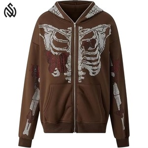 Pakistan Fabricant Hommes Strass Hoodies En Gros Hommes Zipper Strass Hoodies En Stock - Product Image 1