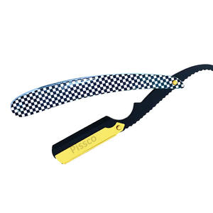 Navaja de barbero plegable de acero inoxidable para afeitar el cabello, cejas y barba, con hoja recta - Product Image 4