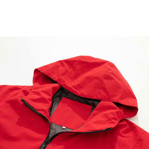 Veste coupe-vent de sport décontractée pour hommes, couleur contrastée, logo avant, tissu tissé, pull ample à capuche - Product Image 3