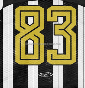 Camiseta de fútbol holgada americana 2025, camiseta bordada de Algodón 100% con camiseta de fútbol de moda holgada y estampada - Product Image 5