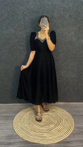 <b>Women</b> Adult Indian Velvet <b>Kurta</b> / Kurti Designer Hand Work Beautiful Floral Charm Wedding Festival Wear No Printing In-Stock - Product Image 4