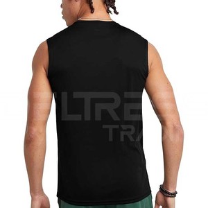 Camiseta sin mangas de gimnasio de entrenamiento que absorbe la humedad del mejor diseño para hombre, camiseta informal de punto de poliéster y algodón transpirable, la mejor camiseta sin mangas para hombre al por mayor - Product Image 2
