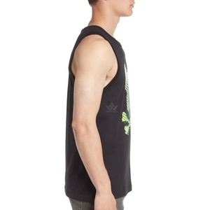 Men's Black O-Neck Knitted Sleeveless Tank <b>Top</b> Breathable Casual Regular Fit Colorful <b>Skull</b> Graphic Print Sports Vest - Product Image 3