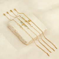 Ensemble de bracelets bohèmes délicats en acier inoxydable pour femmes, bracelet minimaliste avec breloque cœur, inaltérable, accessoires de bijoux d'été